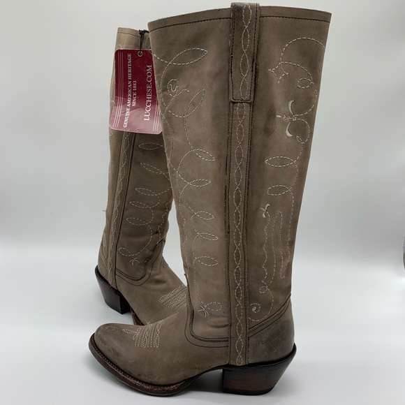 lucchese grey boots